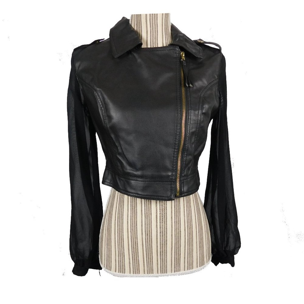 Last Kiss Cropped Leather Jacket